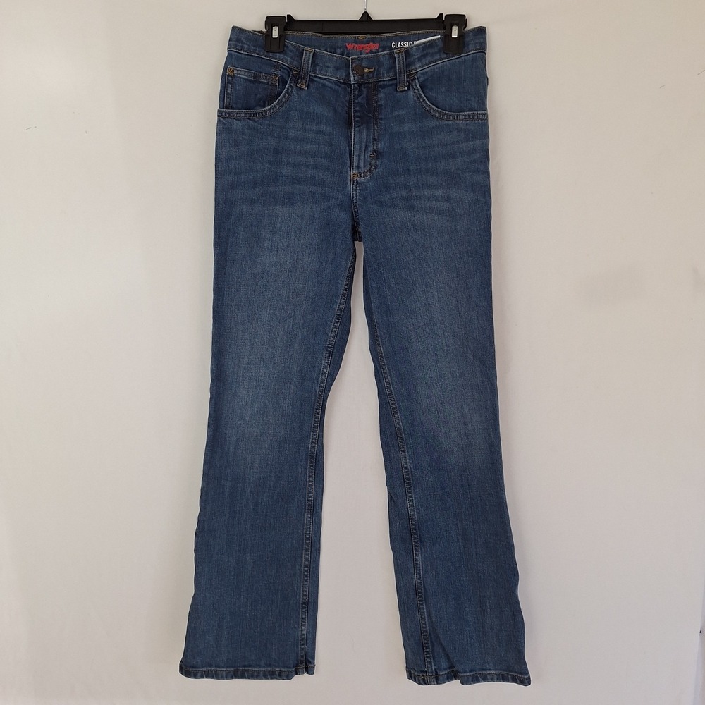 Wrangler Classic Boot Jeans Women's 16 Regular Blue Denim Mid Rise Stretch Pants